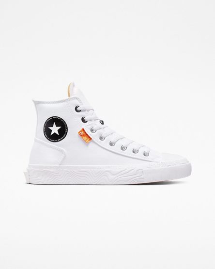 Tenisi Inalti Dama Converse Chuck Taylor Alt Star Panza Albi Negrii Albi | RO XU13QY507